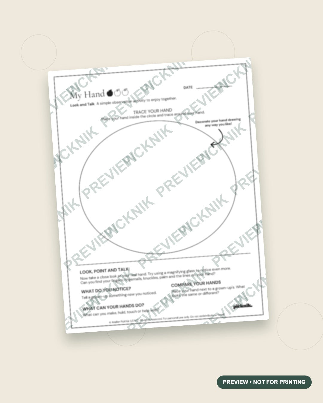 Sep 26 | My Hand Worksheet