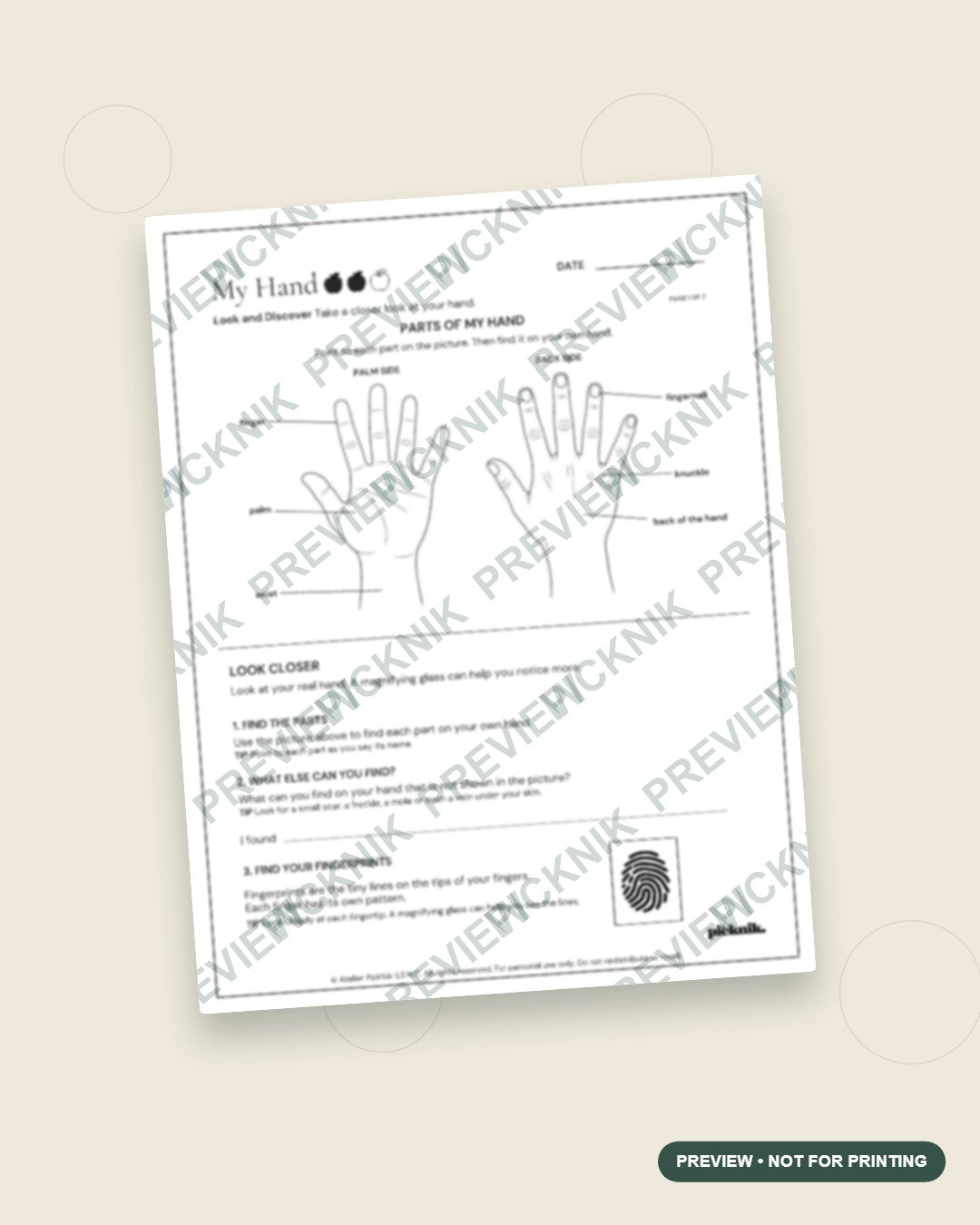 Sep 26 | My Hand Worksheet