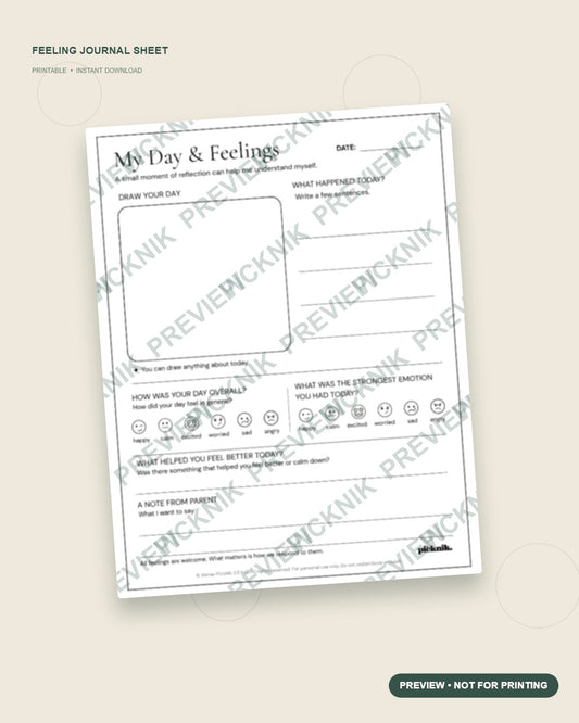 My Day & Feelings  - Feeling Journal Sheet